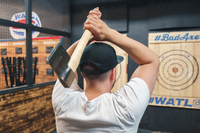 Two-handed throw technique