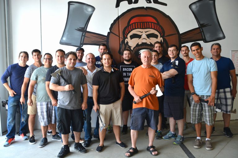 Axe throwing bachelor party