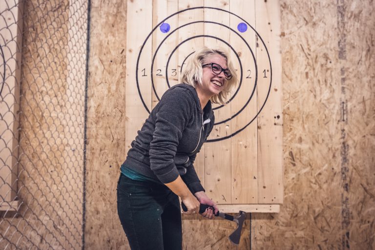 Relieve some stress with axe throwing