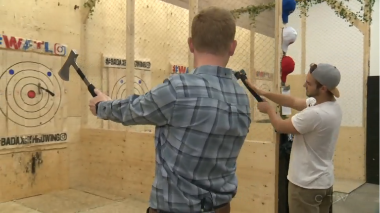 CTV's Marc learns to throw axes