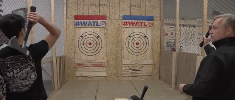 CBC Radio Canada goes Axe Throwing