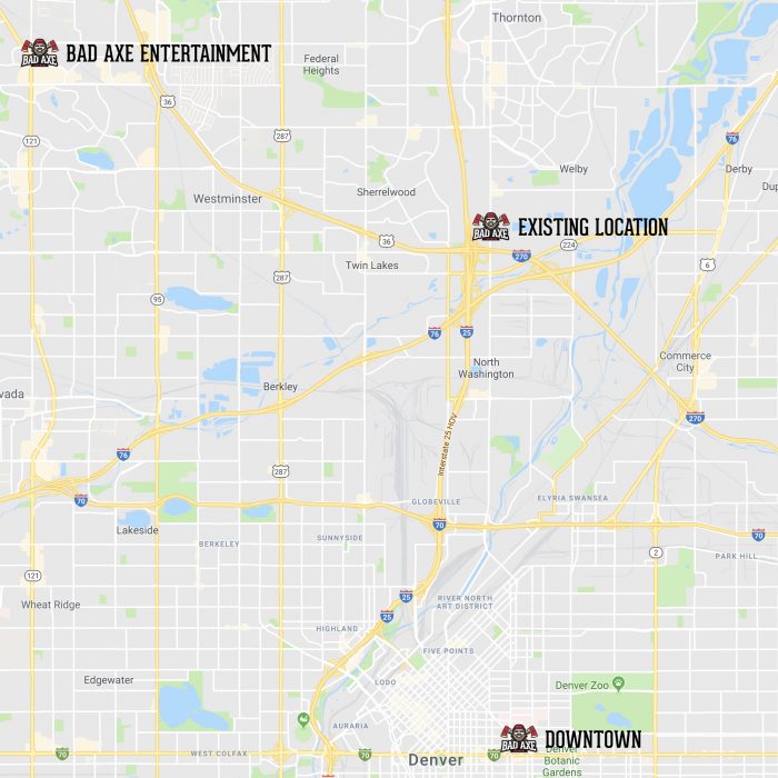 Bad Axe Throwing Denver Map