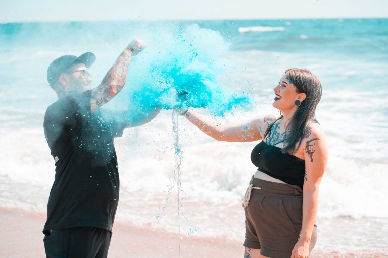 Gender Reveal On A Beach